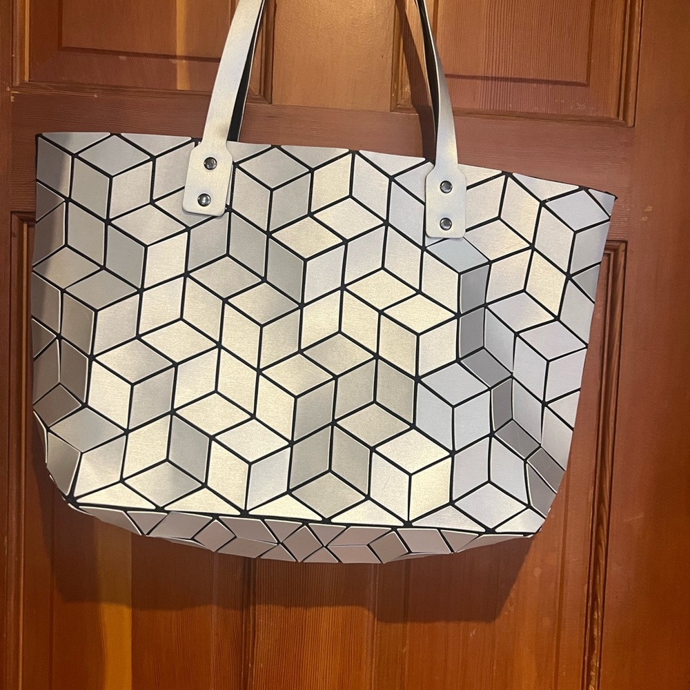 Patrizia Luca Geometric Patterned Tote silver Bag -